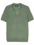 Wave fine-knit polo shirt